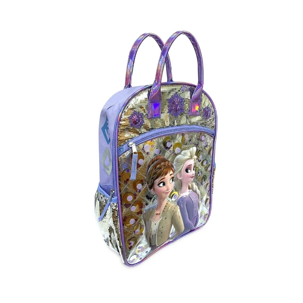 Disney Frozen Anna Elsa Lenticular Holographic Backpack School Bag Tote Handles